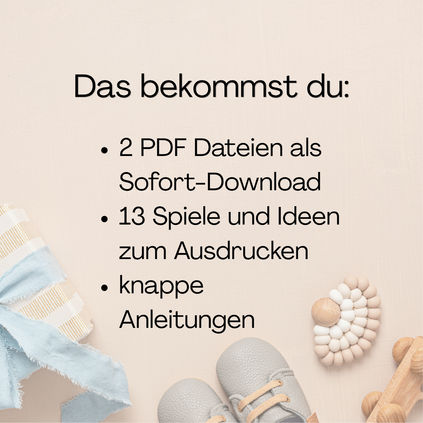 Lieferumfang Spieleset Babyparty