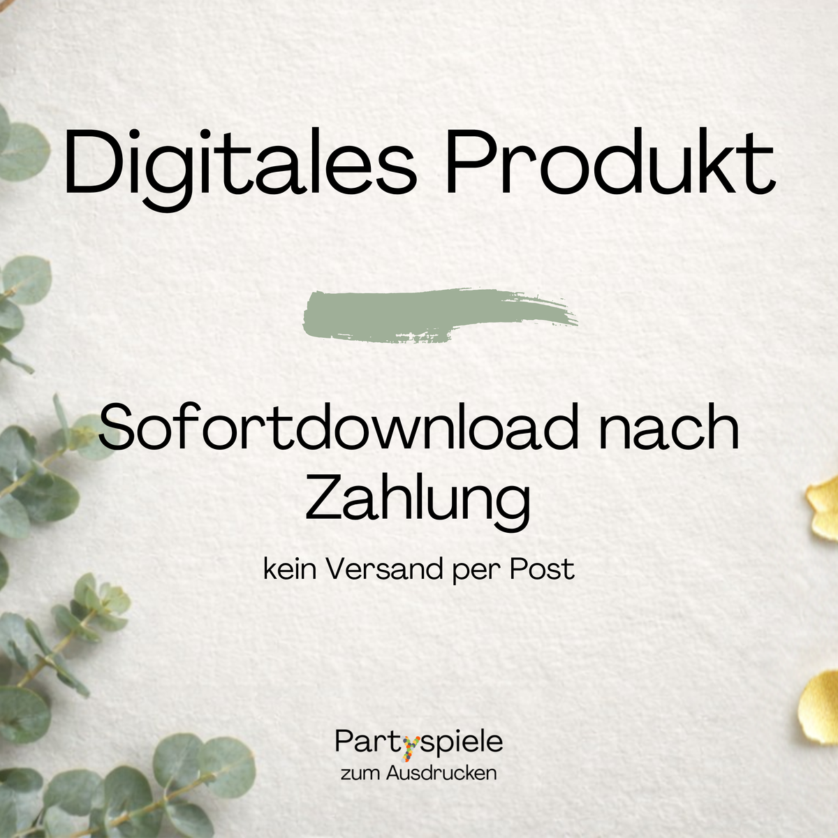 Digitales Produkt zur goldenen Hochzeit: Sofortdownload nach Zahlung, kein Versand per Post
