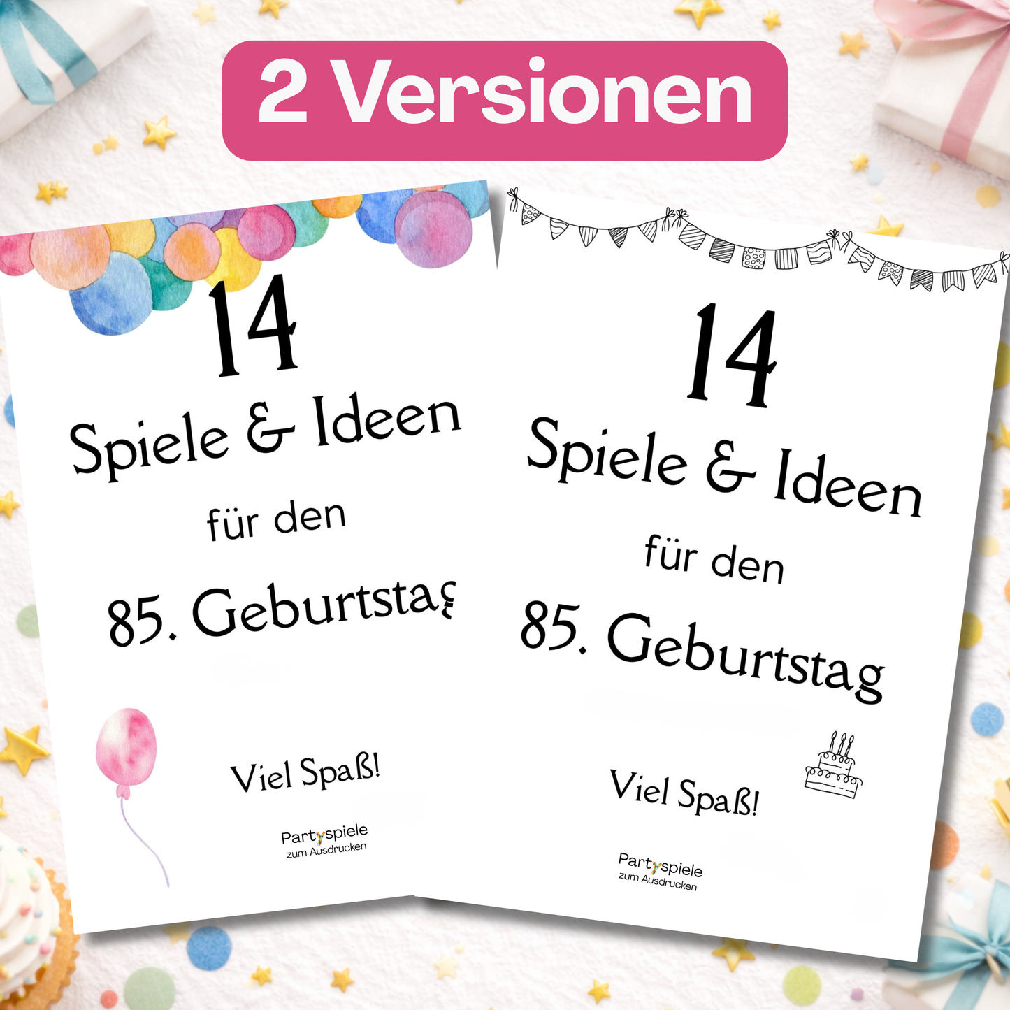 Spieleset 85. Geburtstag (1941) – 14 Partyspiele, Quiz & Gästebingo zum Ausdrucken