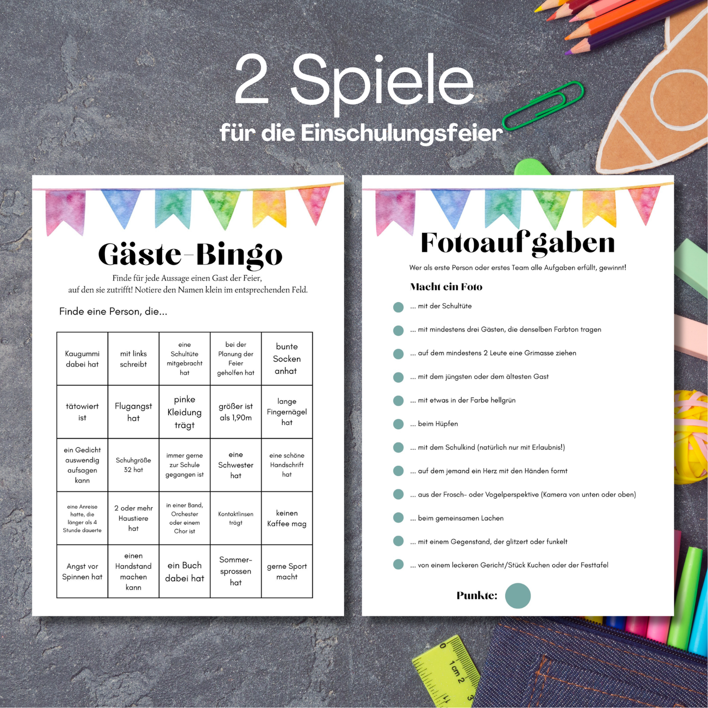 Einschulung Spiele Ideen Set - 2 Spiele zum Schulanfang