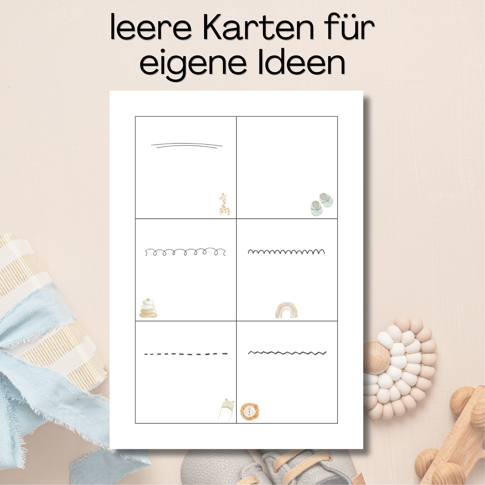 Karte für deine eigenen Ideen für Babyshower Fotoaufagben
