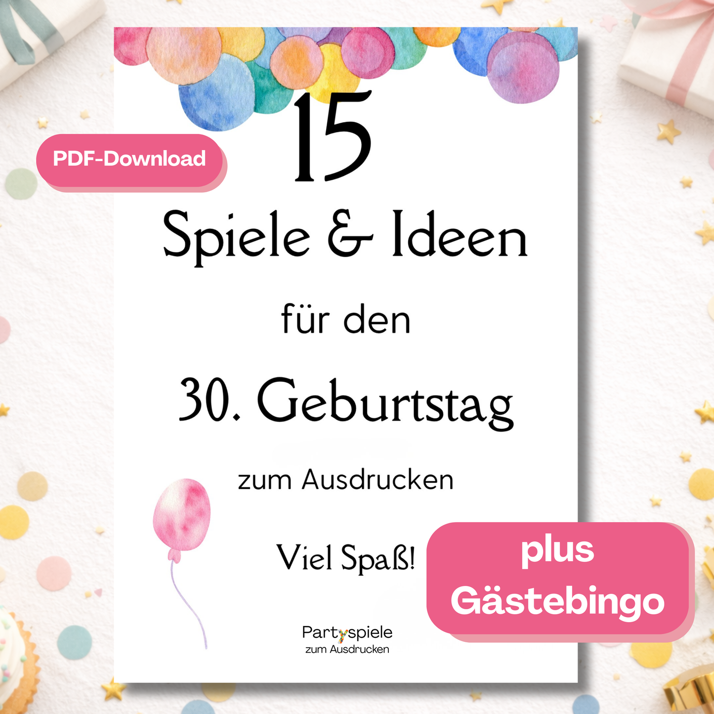 Spieleset 30. Geburtstag (1996) – 15 Partyspiele, Quiz & Gästebingo zum Ausdrucken