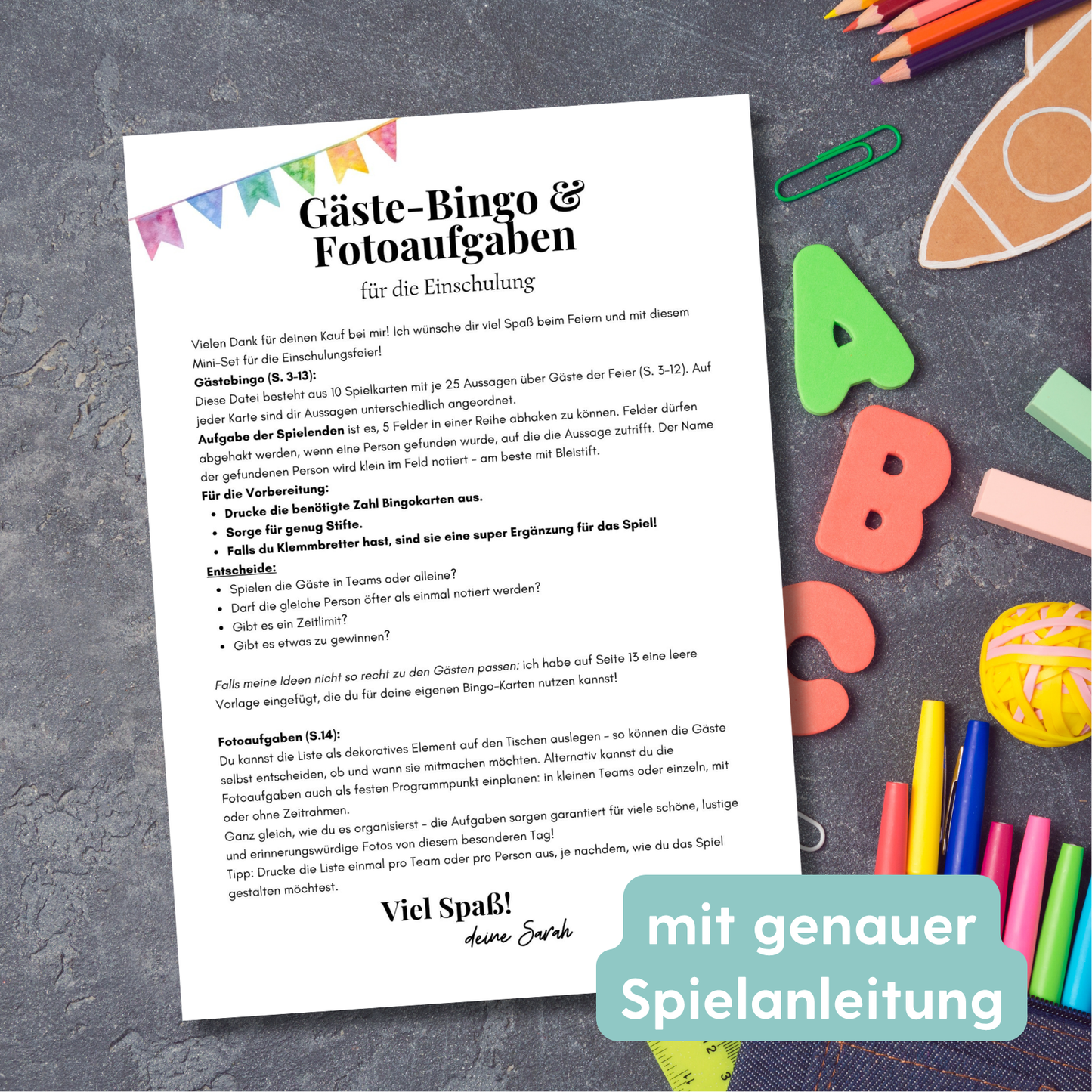 Einschulung Spiele Ideen Set - 2 Spiele zum Schulanfang