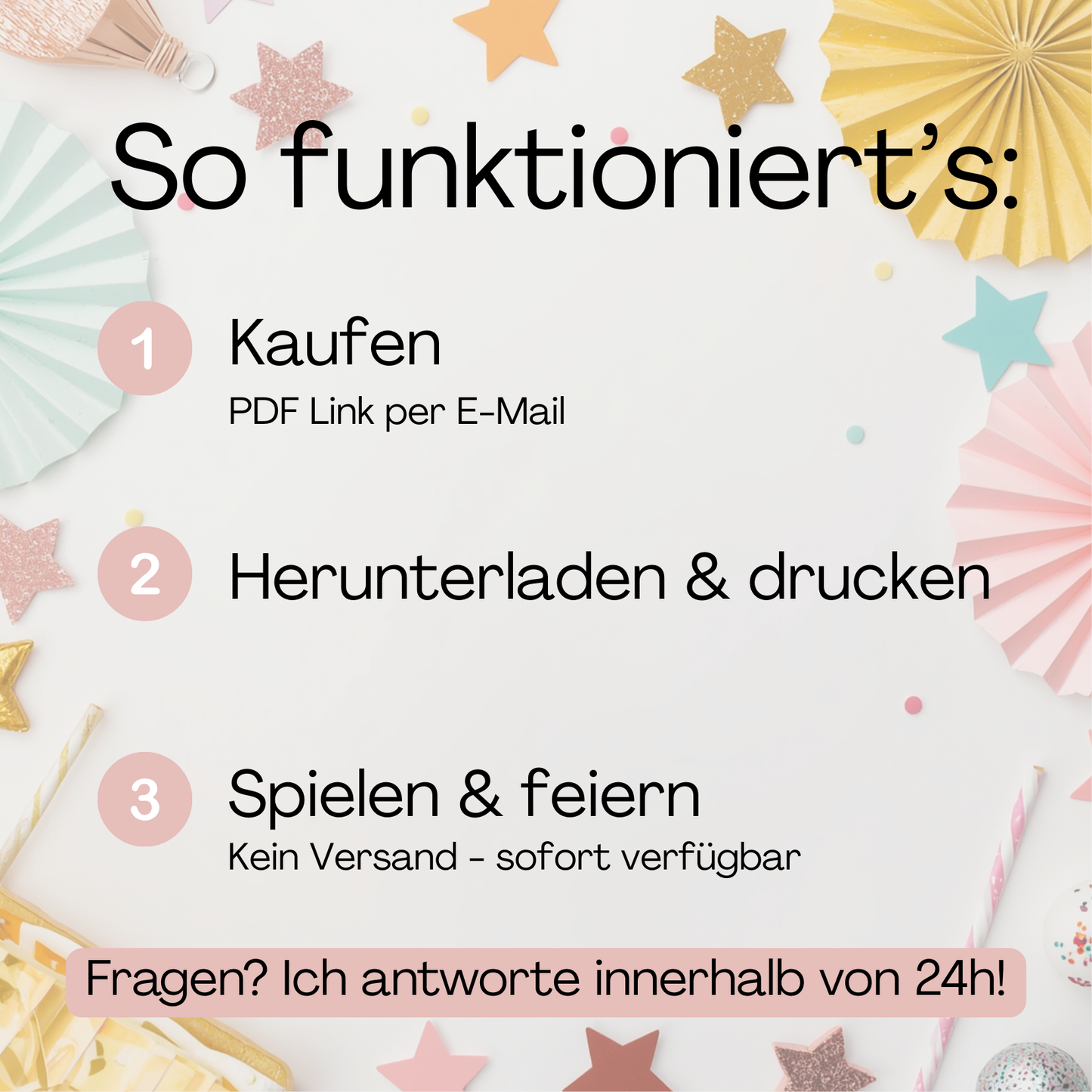 Teenager Geburtstag Spiele Set – 10 Partyspiele für Teenie Geburtstagsparty zum Ausdrucken, PDF, schwarz/weiß