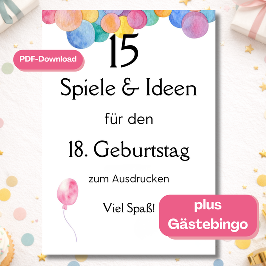 Spieleset 18. Geburtstag (2008) – 15 Partyspiele, Quiz & Gästebingo zum Ausdrucken