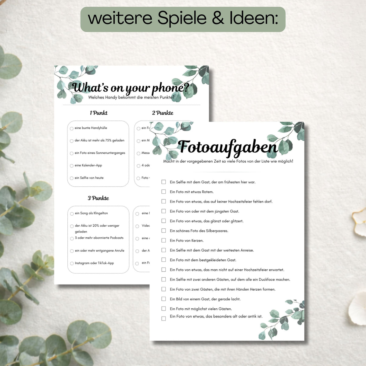 Vorschau von „What's on your phone?" und „Fotoaufgaben"