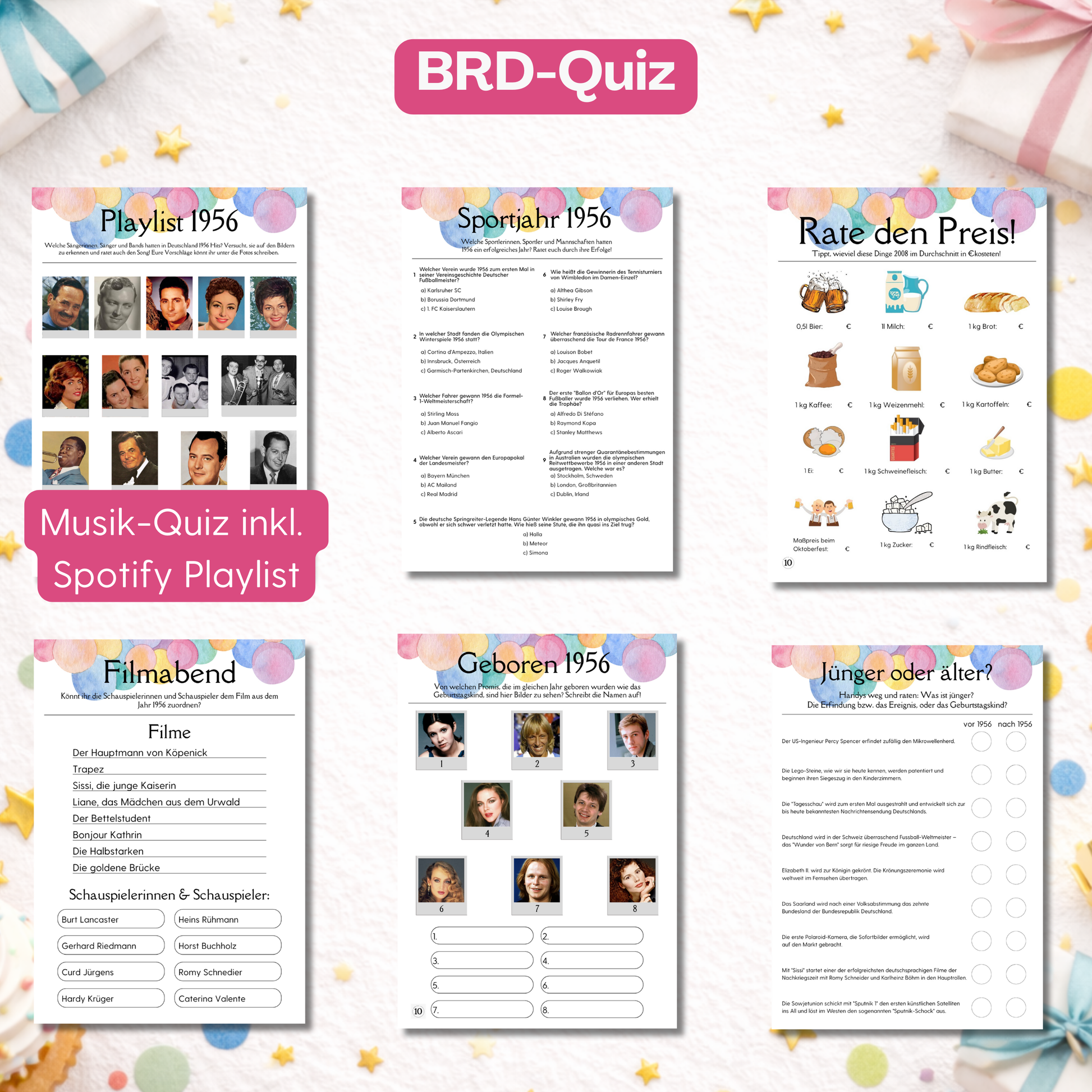 6 BRD Quiz, inkl. Musik-Quiz und Spotify Playlist