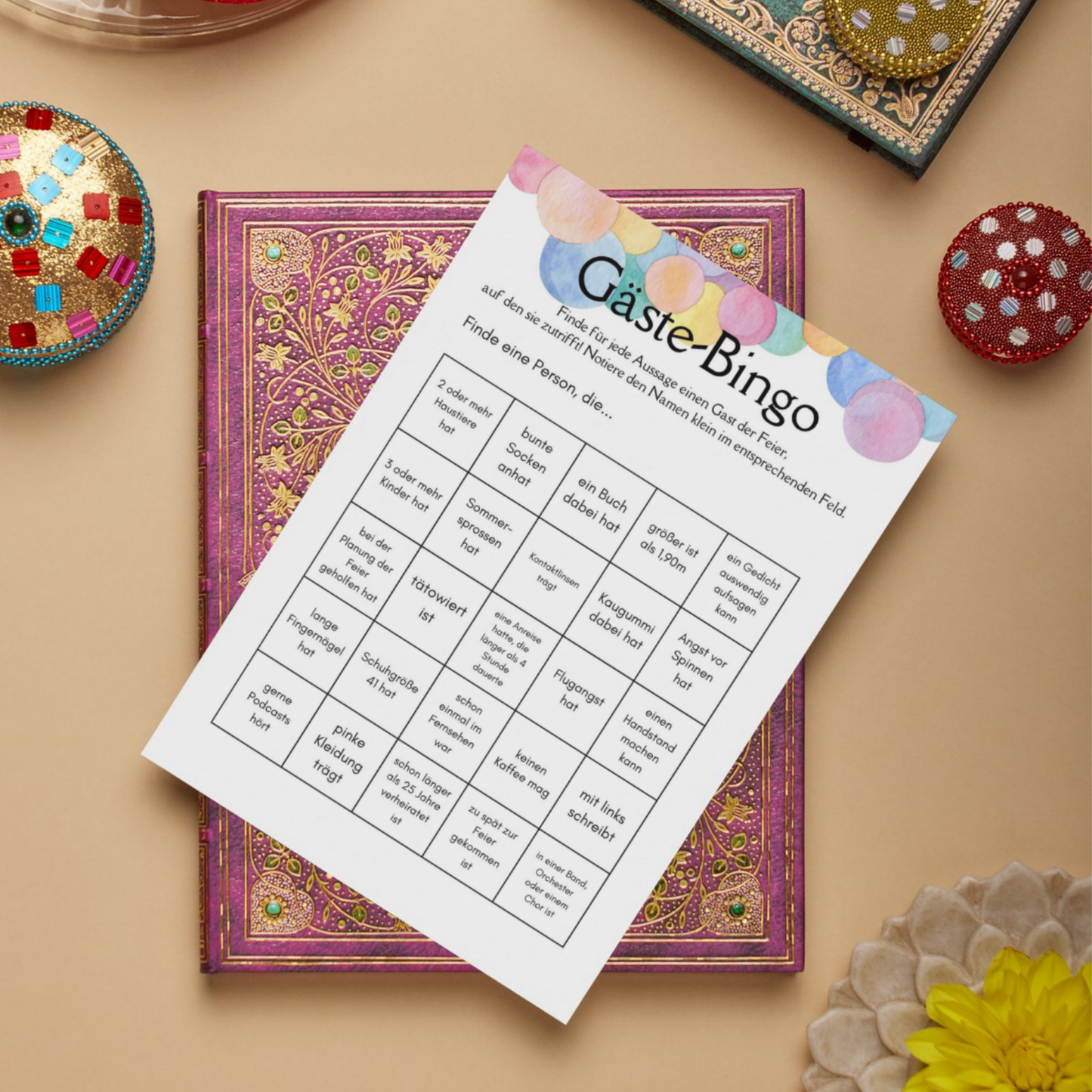 Geburtstag Spiele Set für Erwachsene – 10 Partyspiele & Aktivitäten zum Ausdrucken, PDF