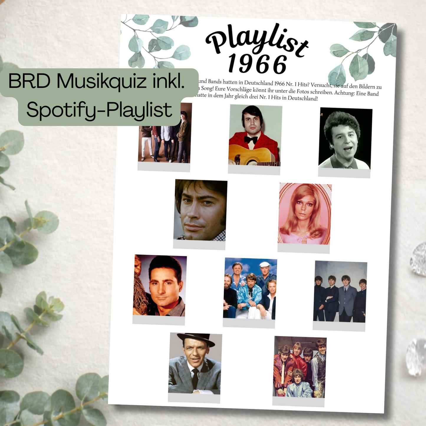 BRD Musikquiz 1966 zur diamantenen Hochzeit inklusive Spotify Playlist