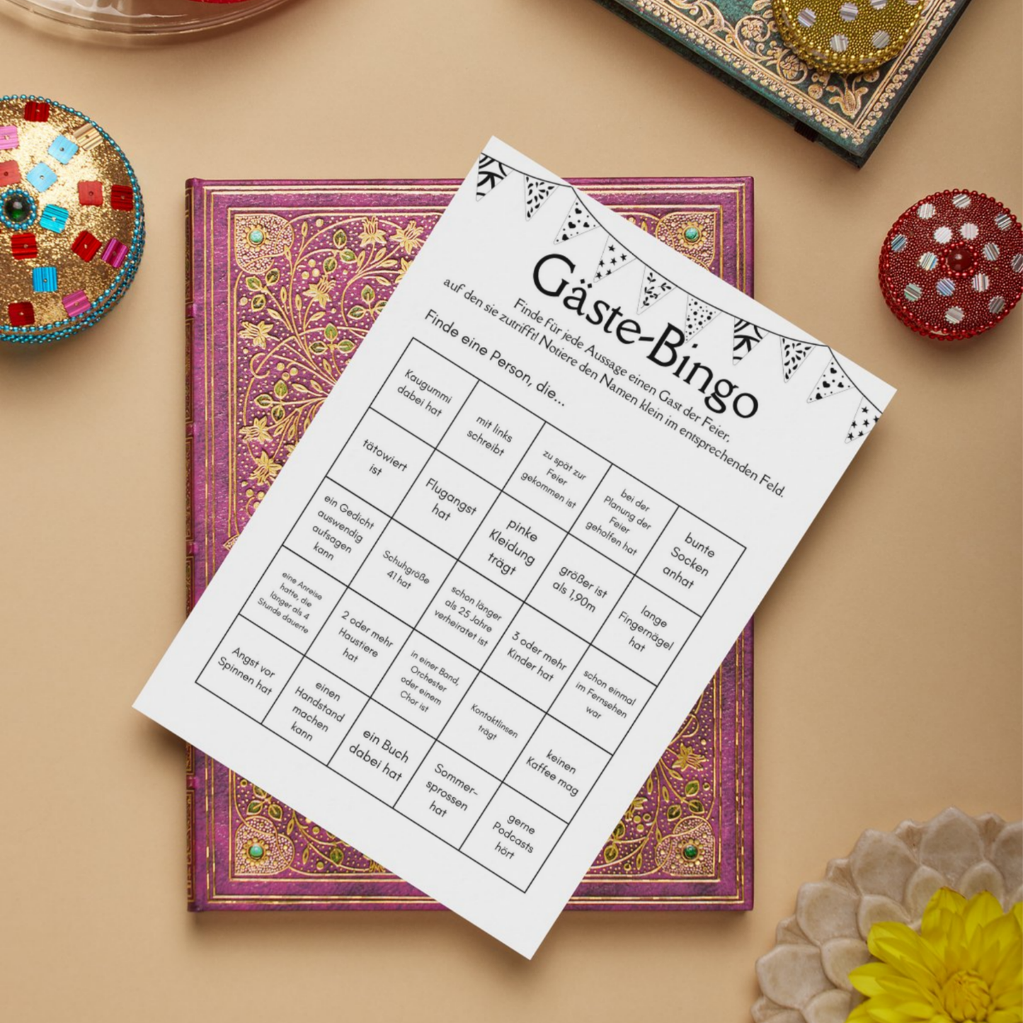 Geburtstag Spiele Set für Erwachsene – 10 Partyspiele & Aktivitäten zum Ausdrucken, PDF, schwarz weiß