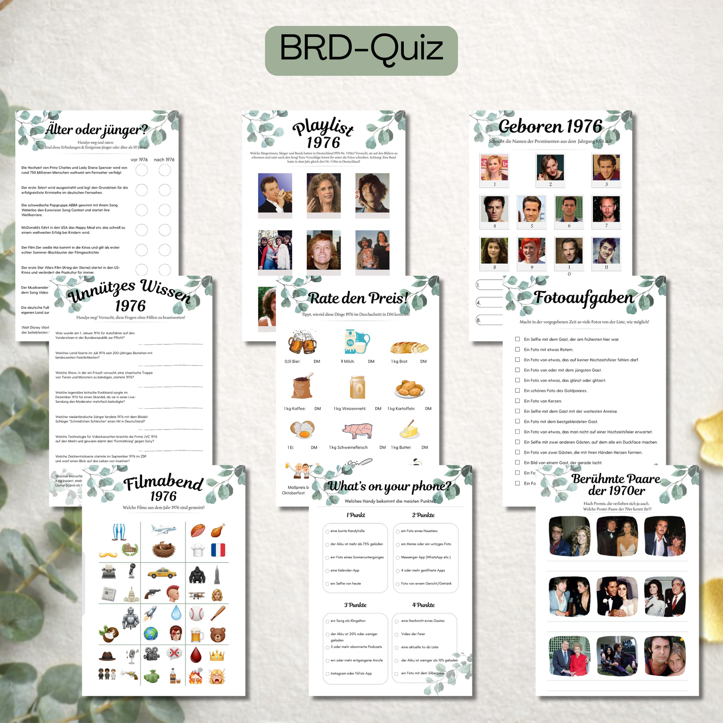 Goldene Hochzeit 2026: 15 Quiz, Spiele & Ideen zum Ausdrucken(PDF) – DDR & BRD