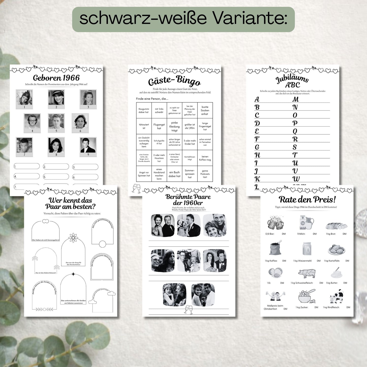 wähle zwischen einen farbigen und einem bunten Design