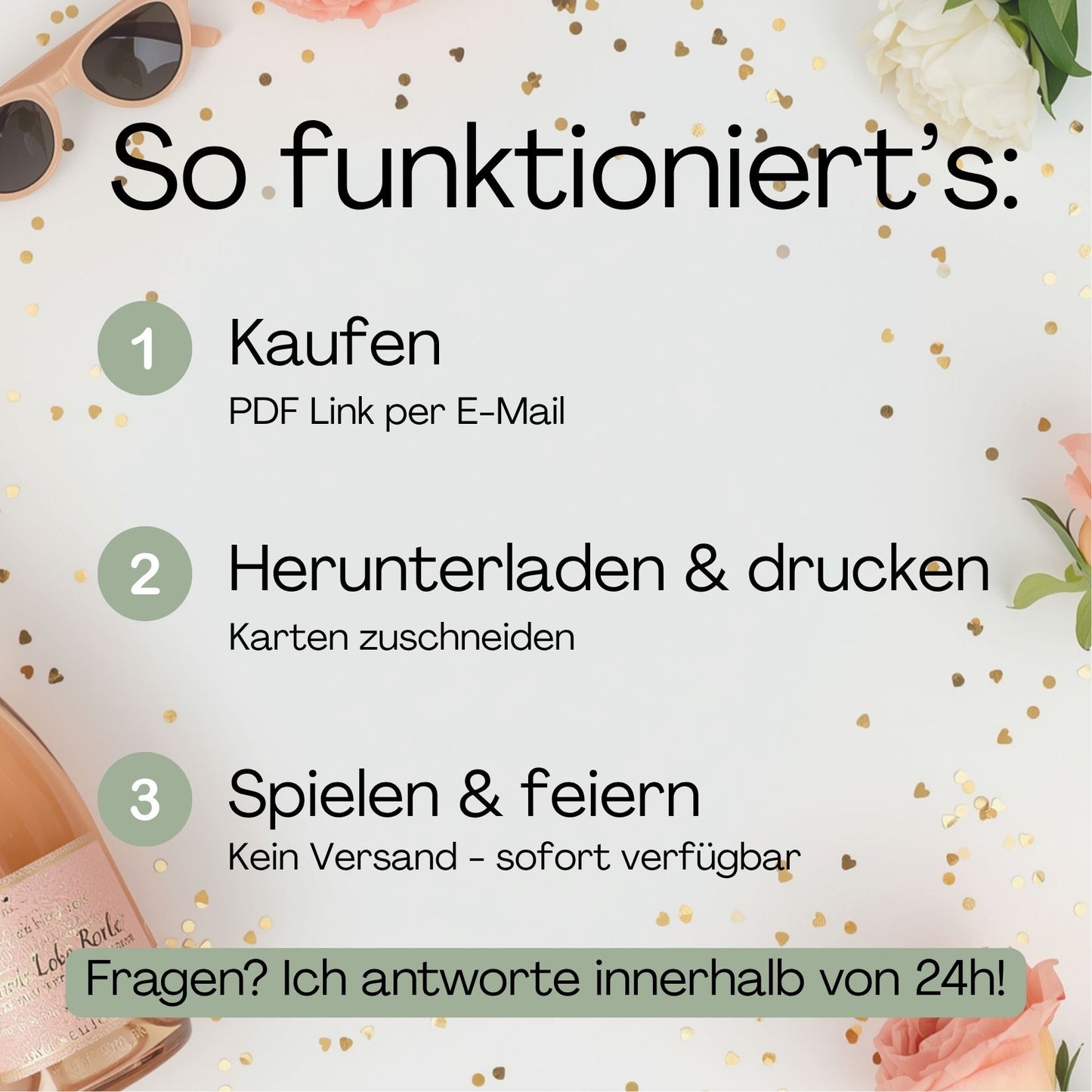 Bestellungsablauf: Kaufen, Mail mit Downloadlink erhalten, Spiele laden, loslegen und den JGA feiern