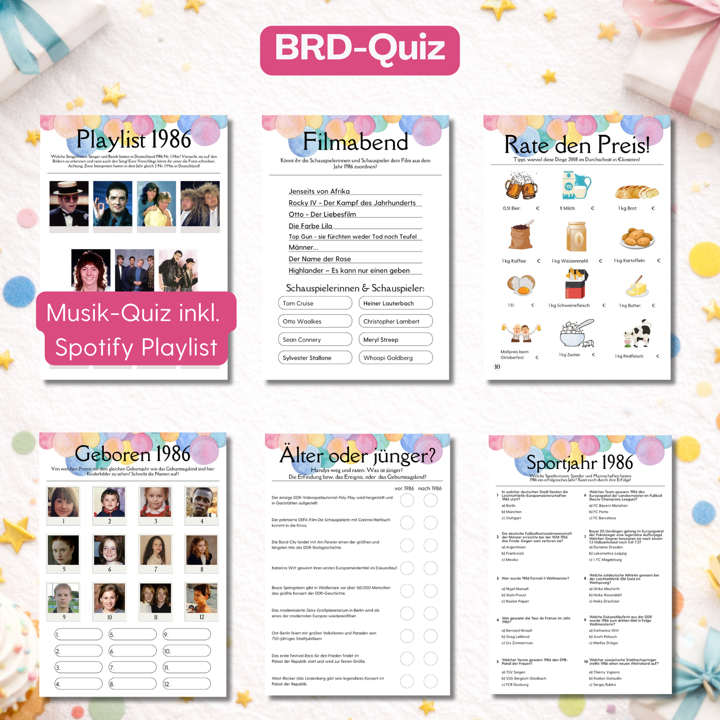 6 BRD Quiz rund um 1986