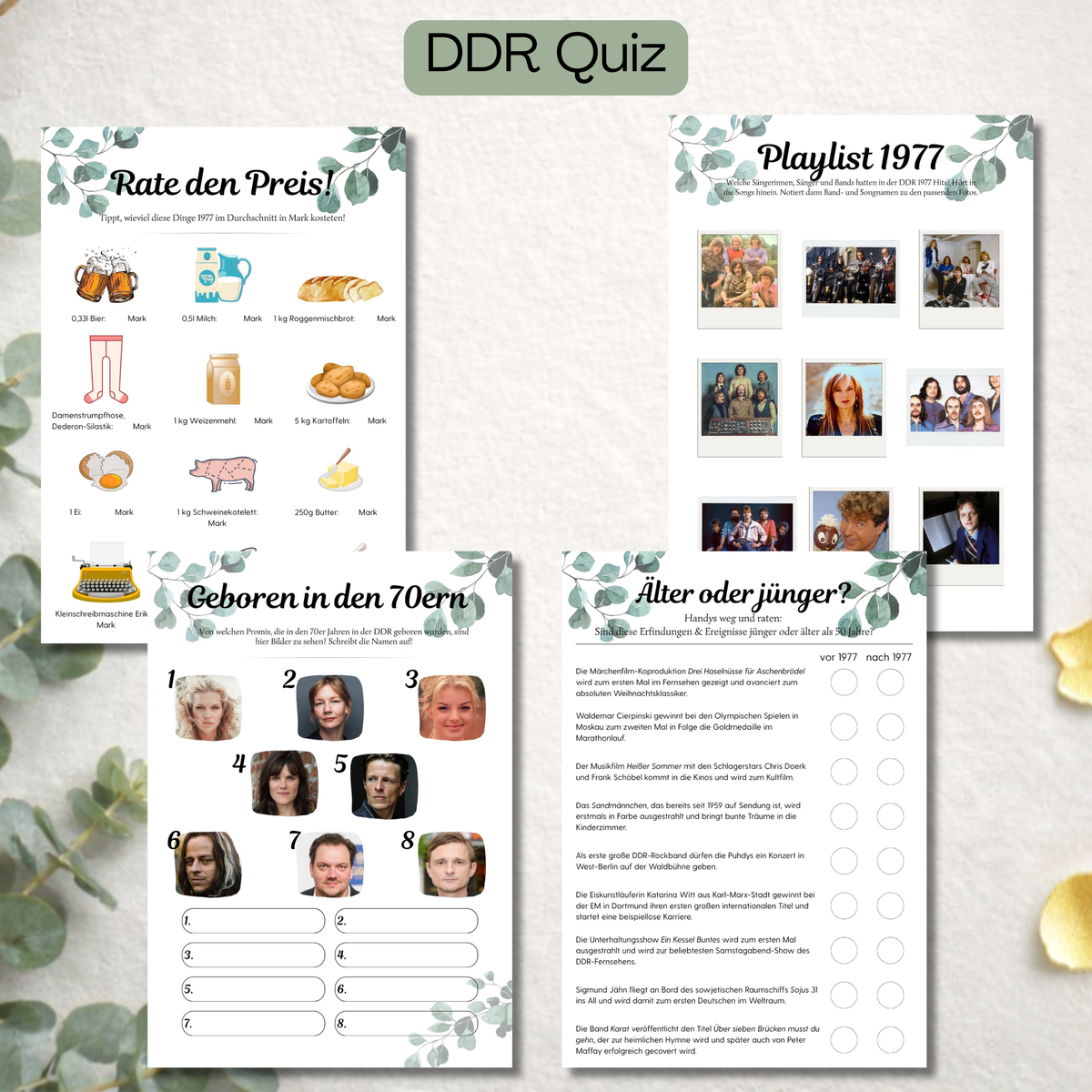 DDR-Quiz zum Jahrgang 1977: Preise in Mark, Playlist, Geboren in den 70ern und Älter oder jünger