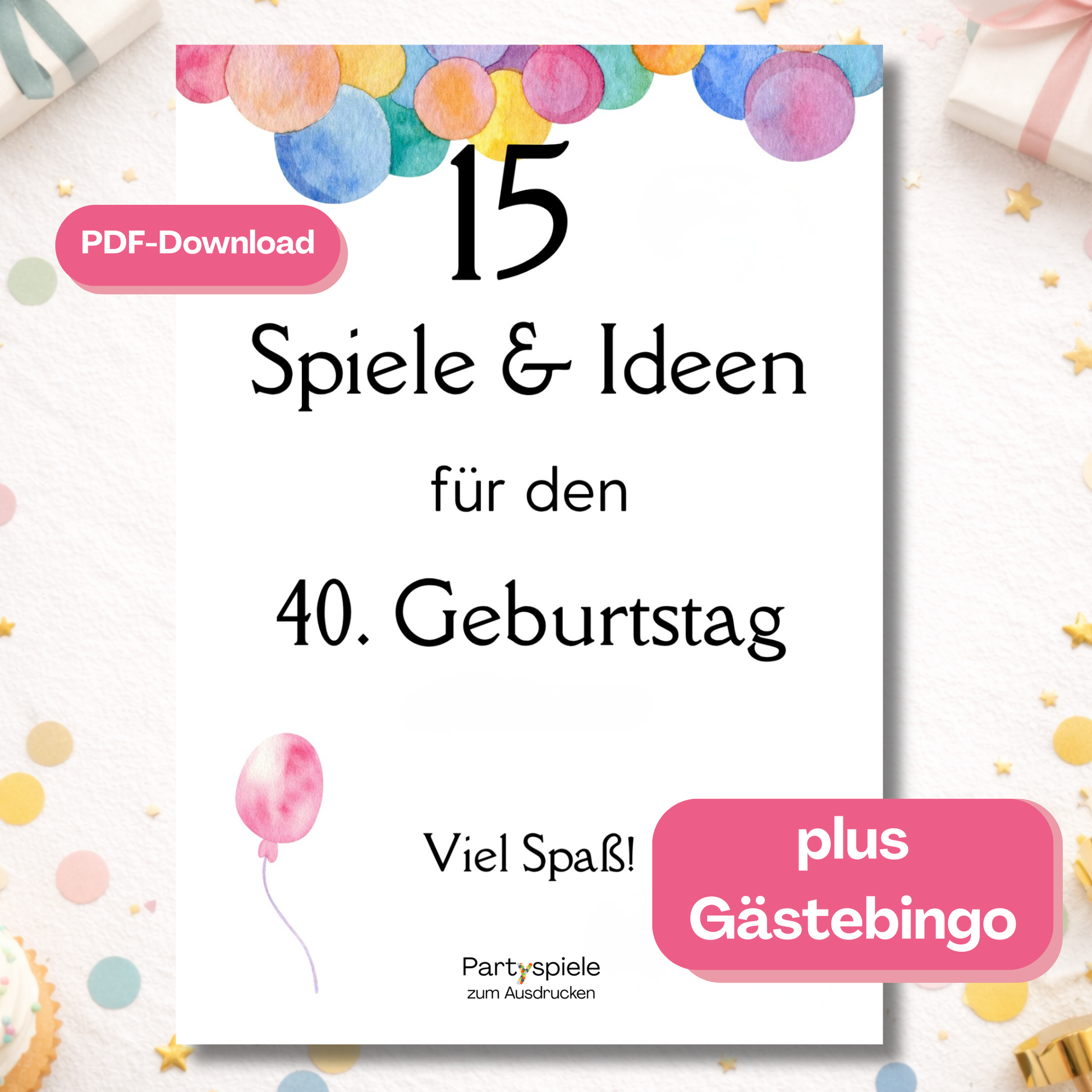 40. Geburtstag Spieleset zum Asudrucken 1986
