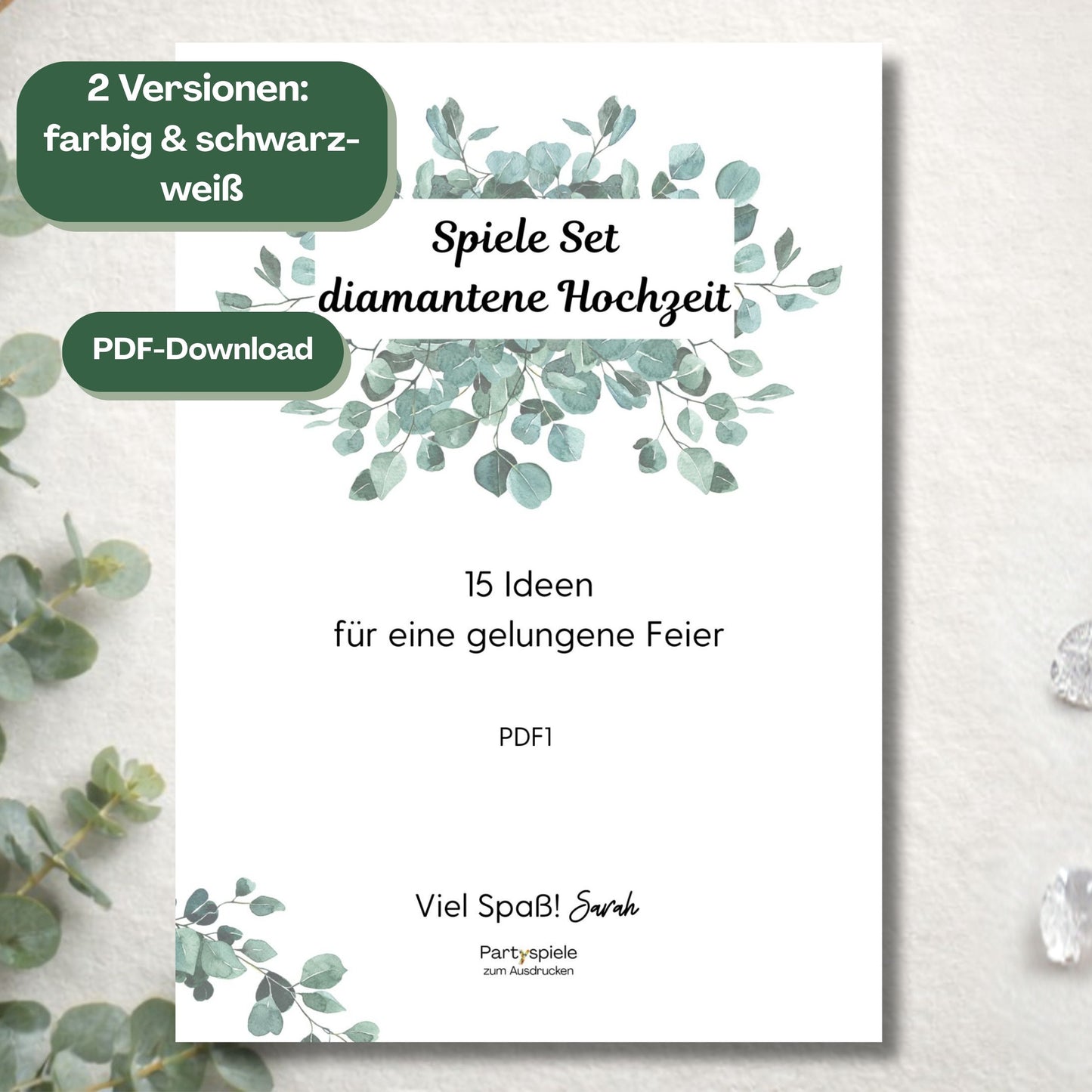 15 Spiele zum Ausdrucken für die diamantene Hochzeit – Quiz, Paars Spiele und Gästebingo