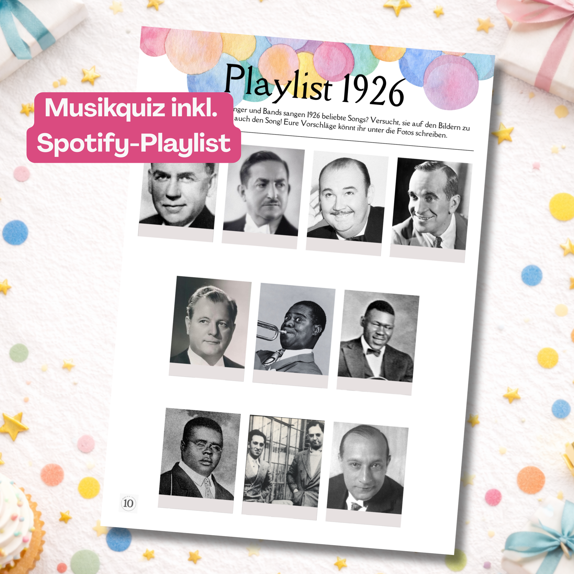 Foto des Musikquiz 1926, zu dem es auc eine Playlist gibt