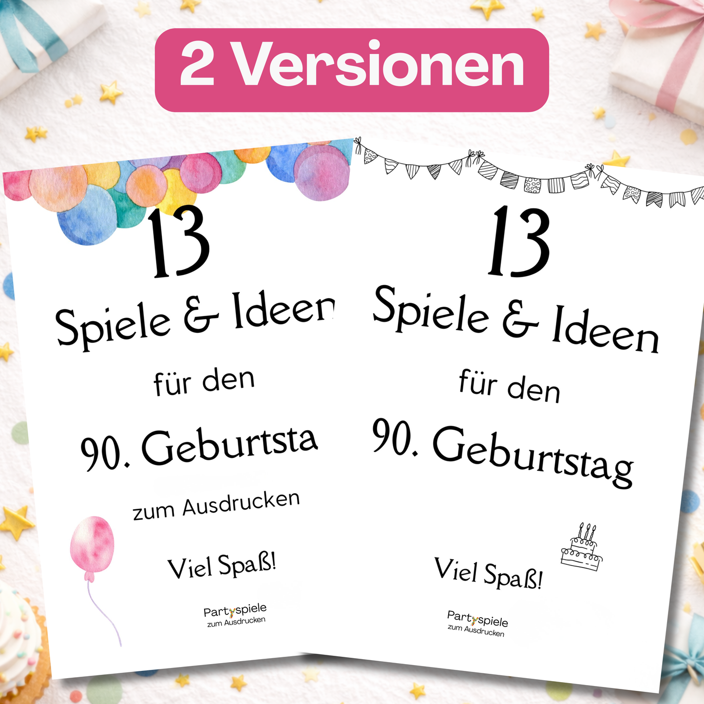 Foto der zwei Versionen des Spielesets: bunt und schwarz-weiß