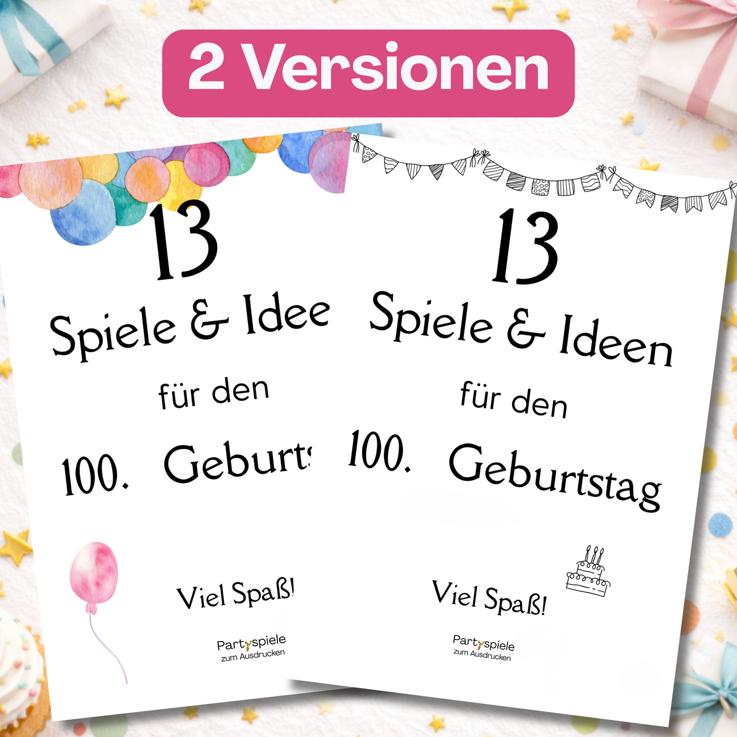 2 Versionen des Spielesets: bunt und schwarz-weiß